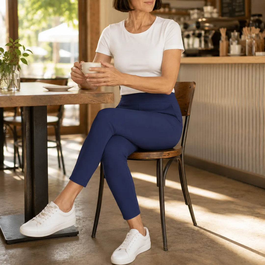 Wearlyn – High-Waist Stretch Ankle Pants with Deep Pockets