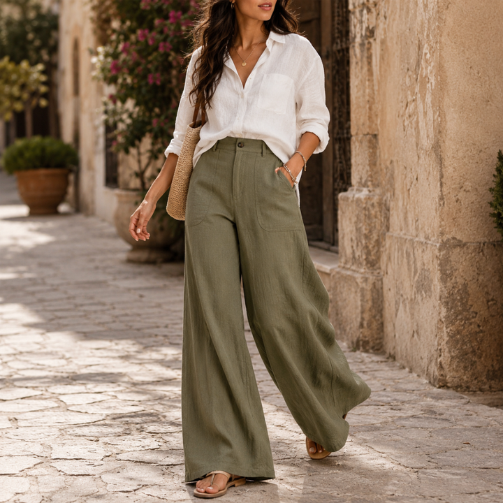Solenne – High-Waist Wide-Leg Palazzo Pants