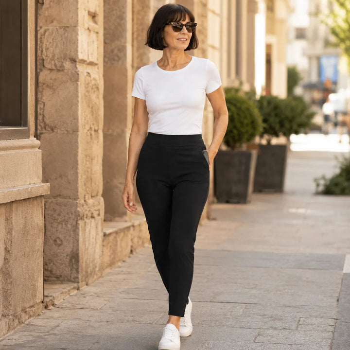 Wearlyn – High-Waist Stretch Ankle Pants with Deep Pockets