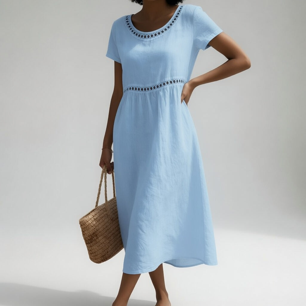 Livia | Embroidered Detail Midi Dress