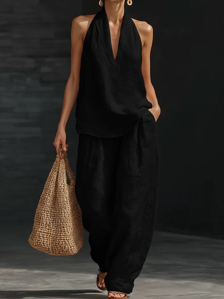 Zoe™ | Sleeveless Set with Wide Pants