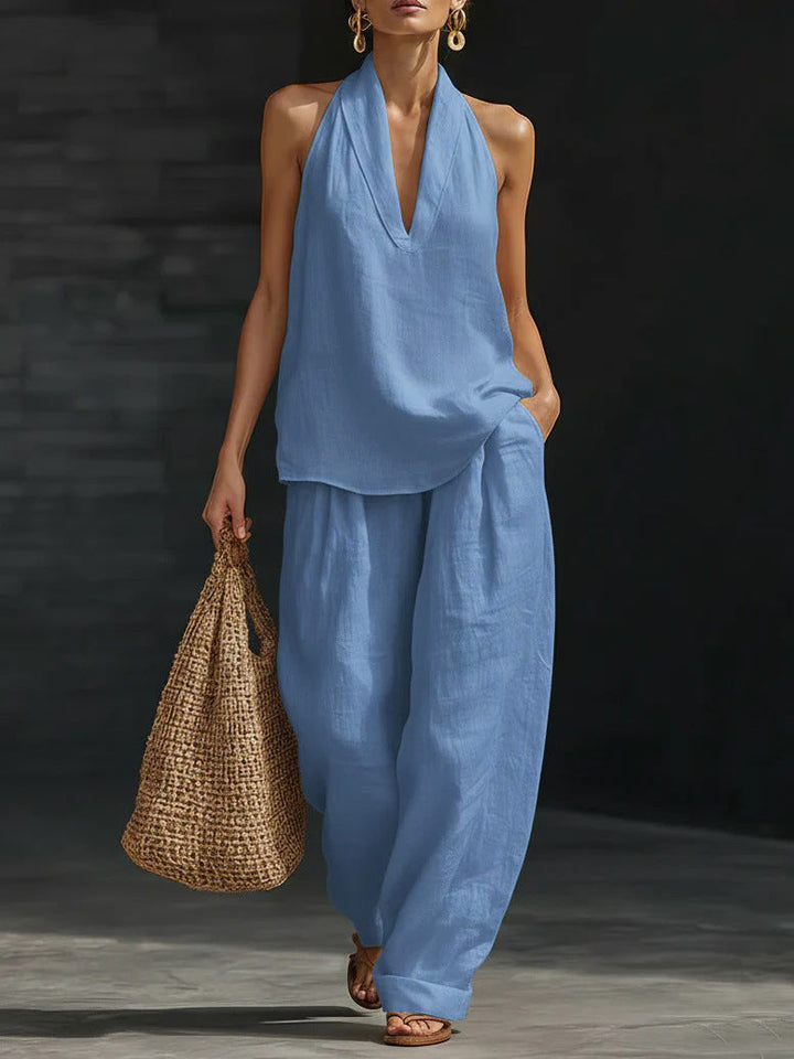 Zoe™ | Sleeveless Set with Wide Pants