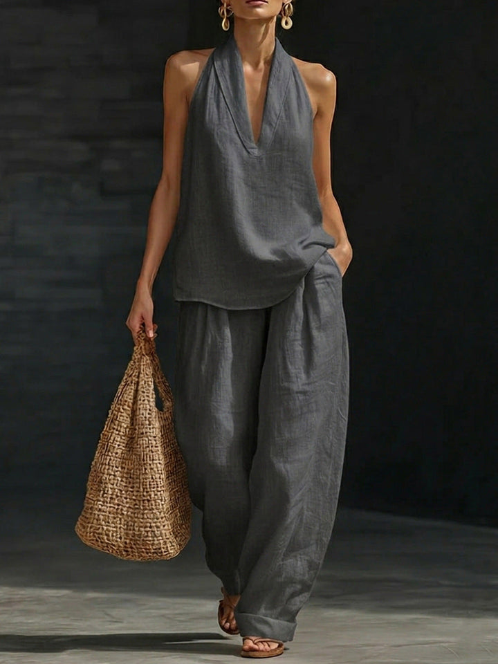 Zoe™ | Sleeveless Set with Wide Pants