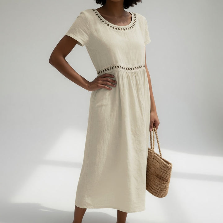 Livia | Embroidered Detail Midi Dress