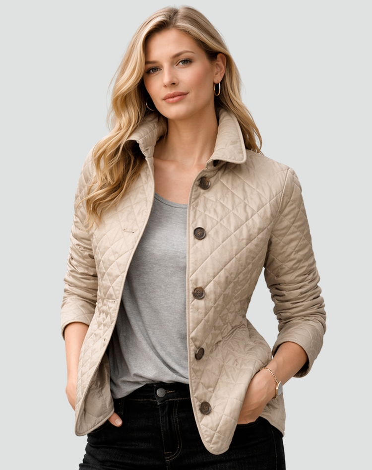 Ainsley | Plaid-Lined Quilted Jacket
