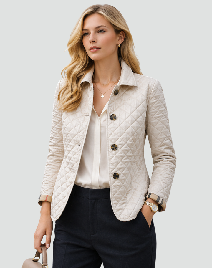 Ainsley | Plaid-Lined Quilted Jacket