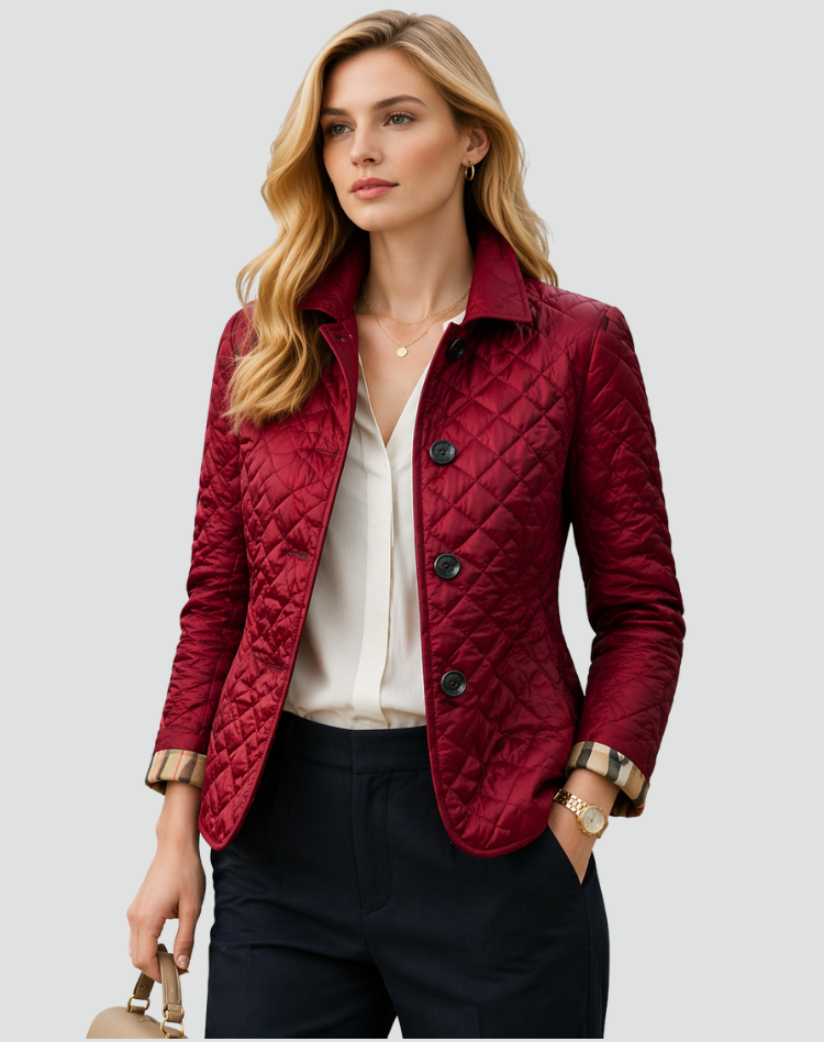 Ainsley | Plaid-Lined Quilted Jacket