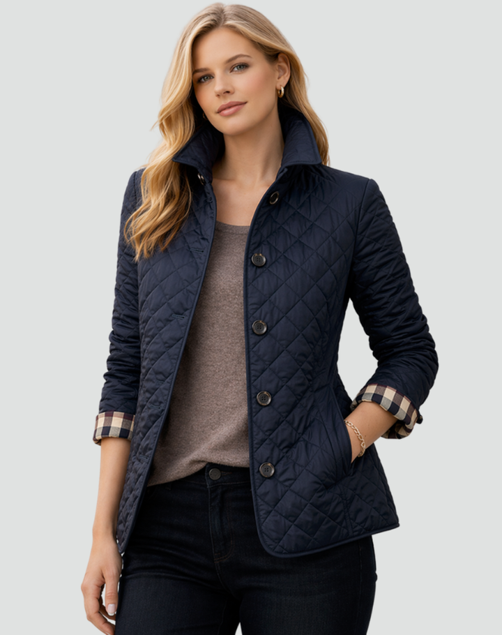 Ainsley | Plaid-Lined Quilted Jacket