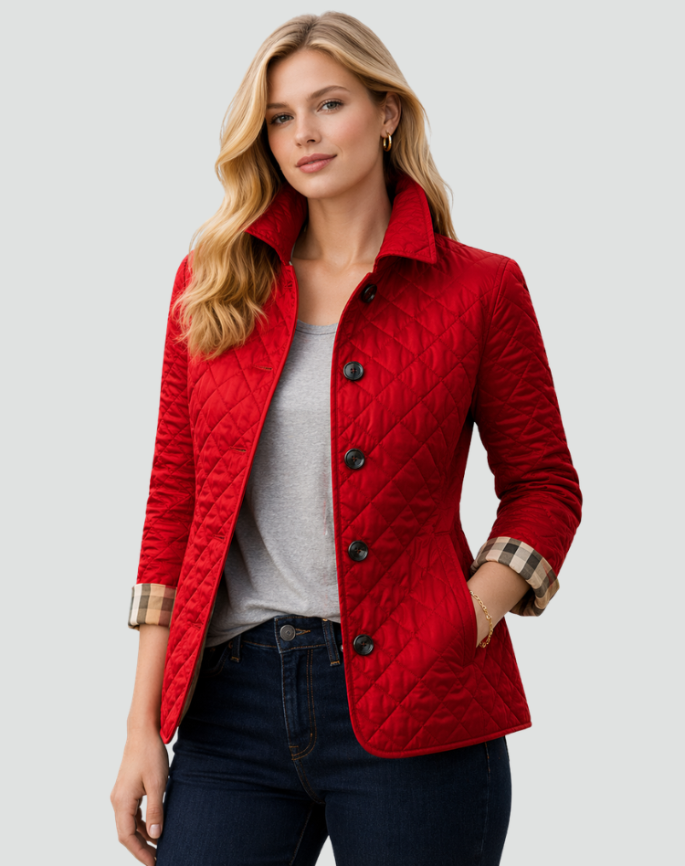 Ainsley | Plaid-Lined Quilted Jacket