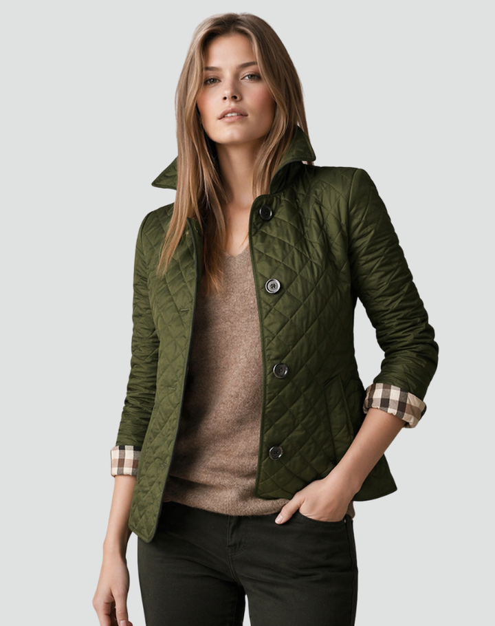 Ainsley | Plaid-Lined Quilted Jacket