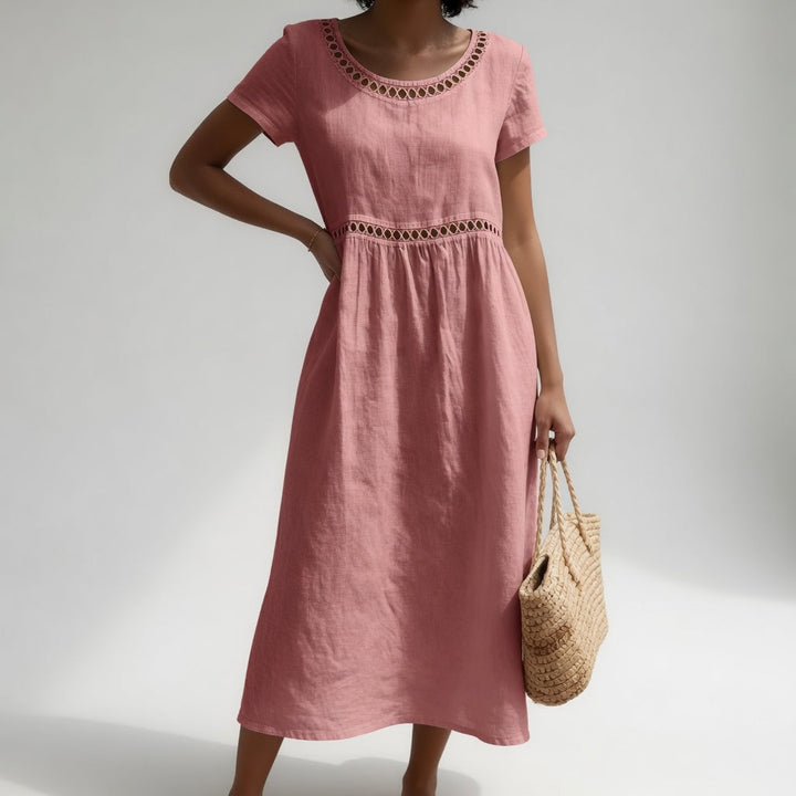 Livia | Embroidered Detail Midi Dress