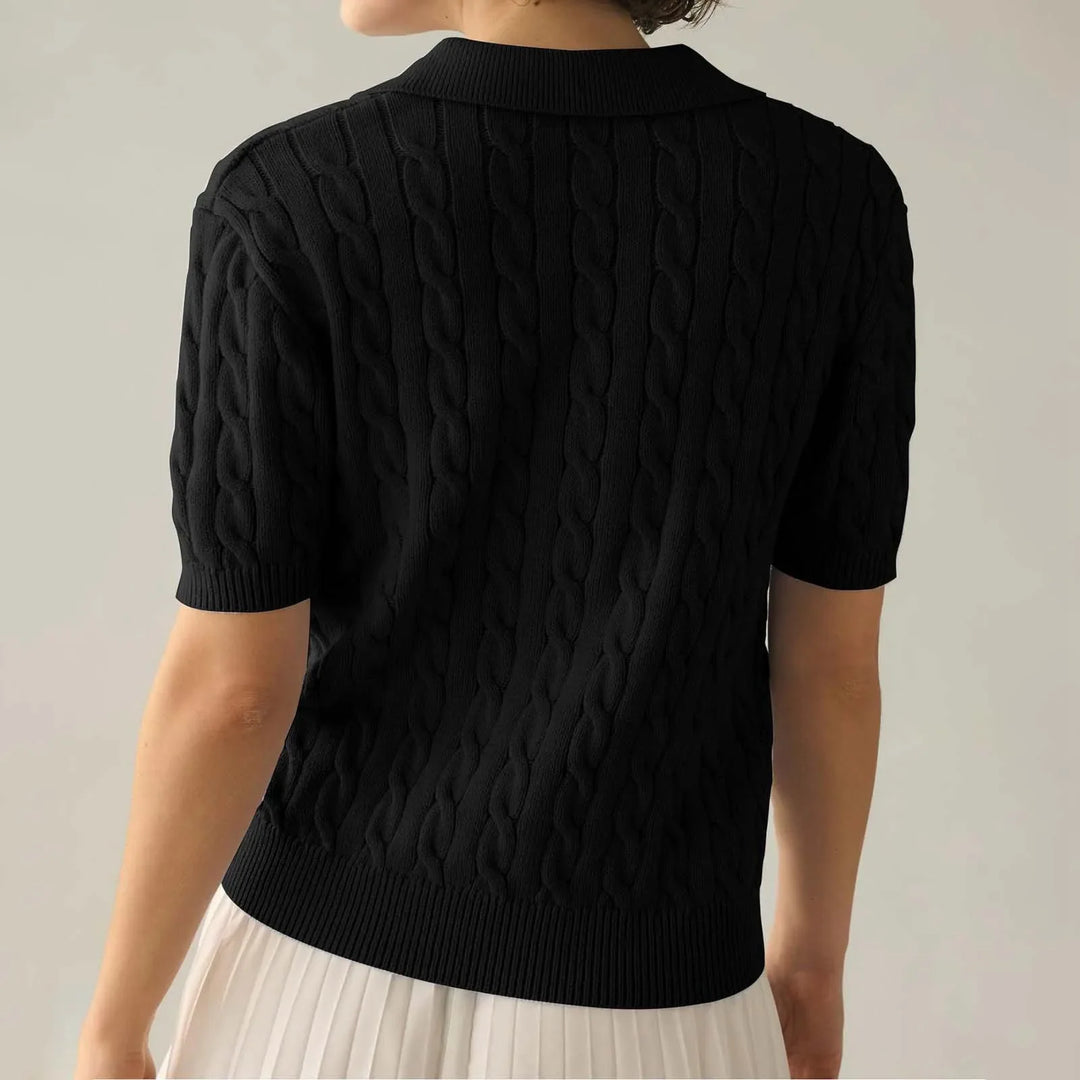 WHITNEY CABLE KNIT POLO