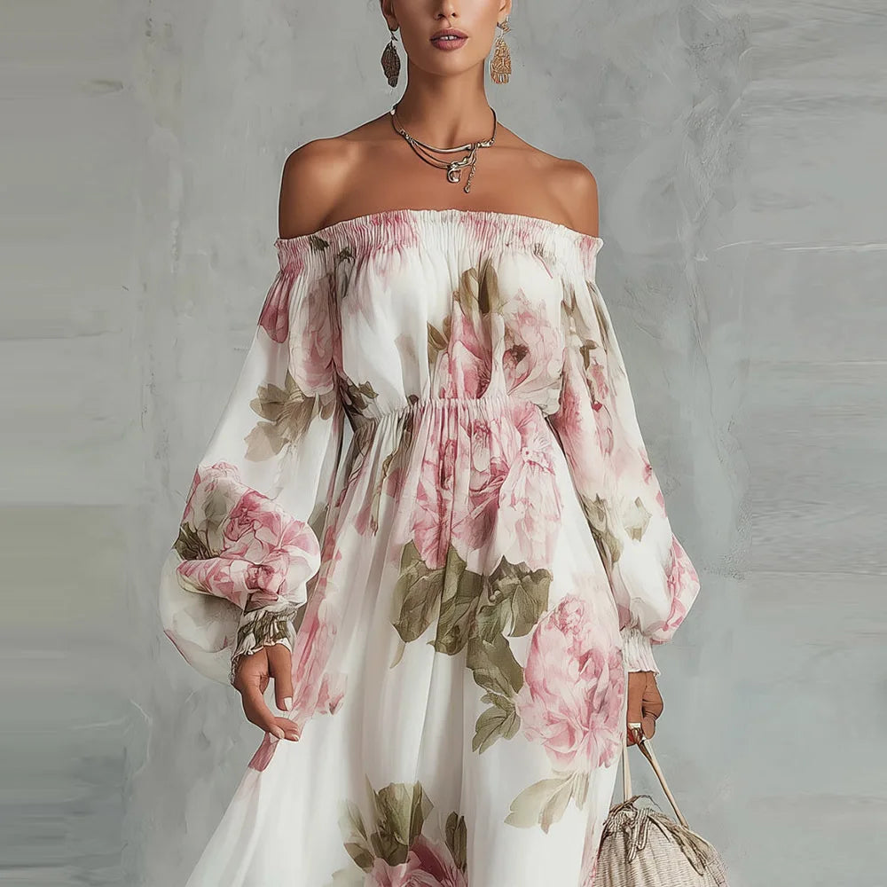 Payton | Off-Shoulder Floral Maxi Dress