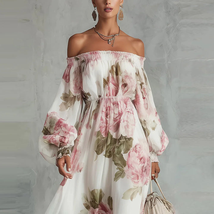 Payton | Off-Shoulder Floral Maxi Dress