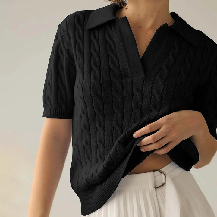 WHITNEY CABLE KNIT POLO