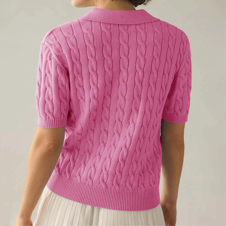 WHITNEY CABLE KNIT POLO