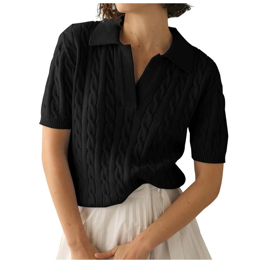 WHITNEY CABLE KNIT POLO