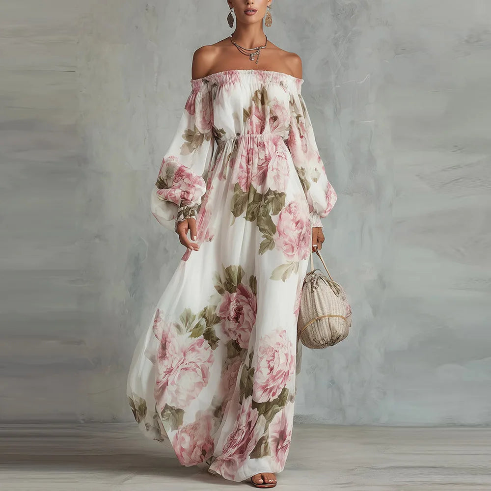 Payton | Off-Shoulder Floral Maxi Dress