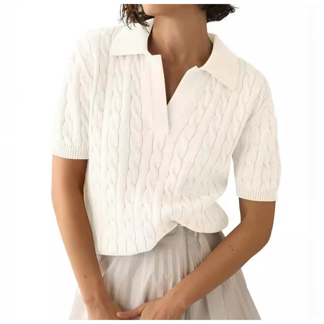 WHITNEY CABLE KNIT POLO