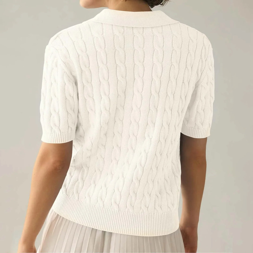 WHITNEY CABLE KNIT POLO