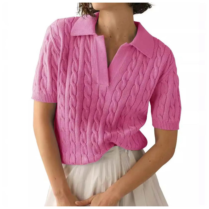 WHITNEY CABLE KNIT POLO