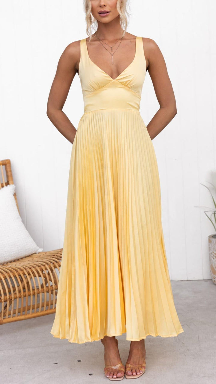 Violet &amp; Grace™ | Pleated V-Neck Maxi Dress