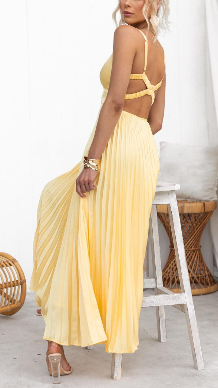 Violet &amp; Grace™ | Pleated V-Neck Maxi Dress
