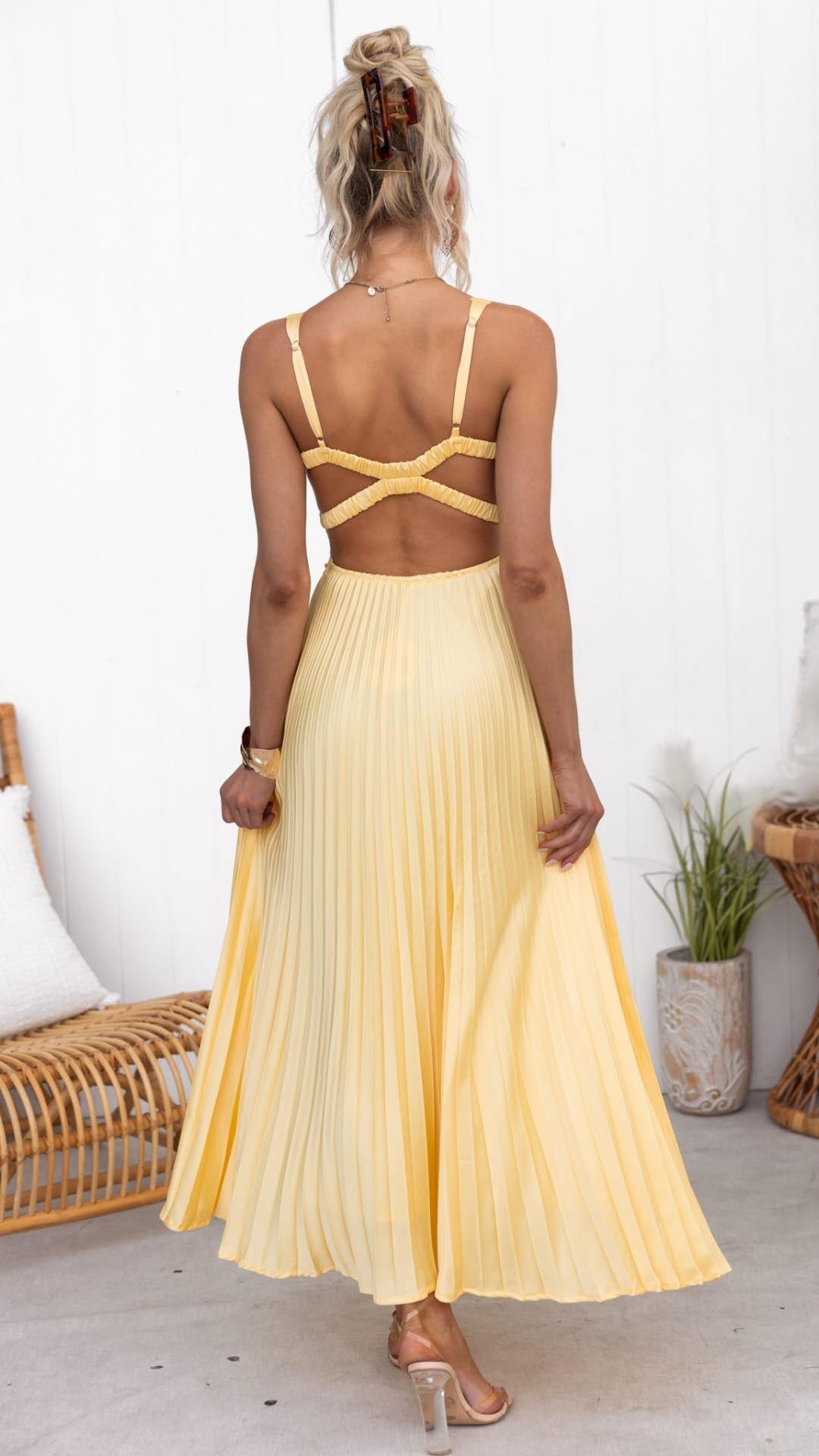 Violet &amp; Grace™ | Pleated V-Neck Maxi Dress