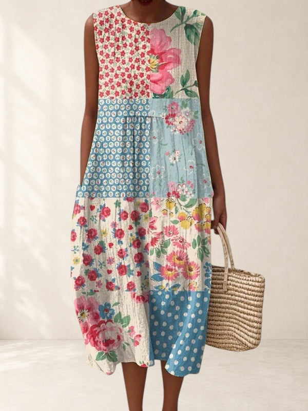 Juliet | Patchwork Midi Dress