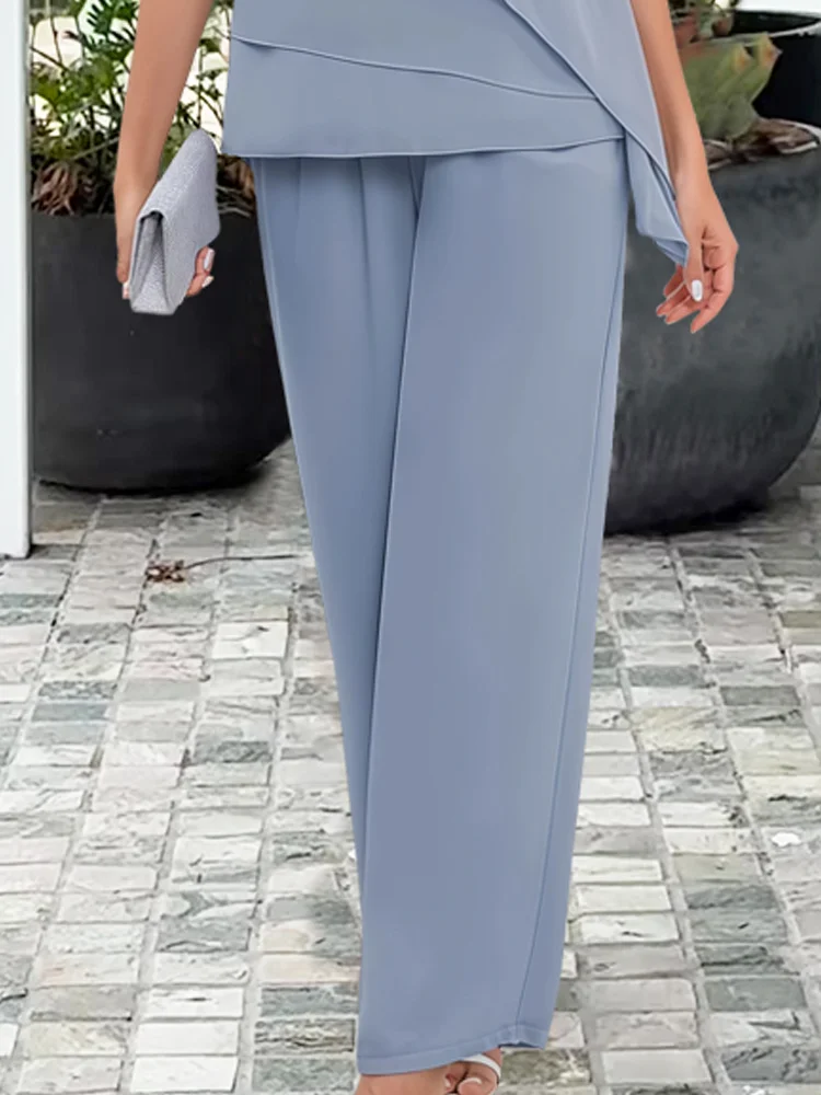Winnie | Asymmetric Layered Blouse and Wide-Leg Trouser Set