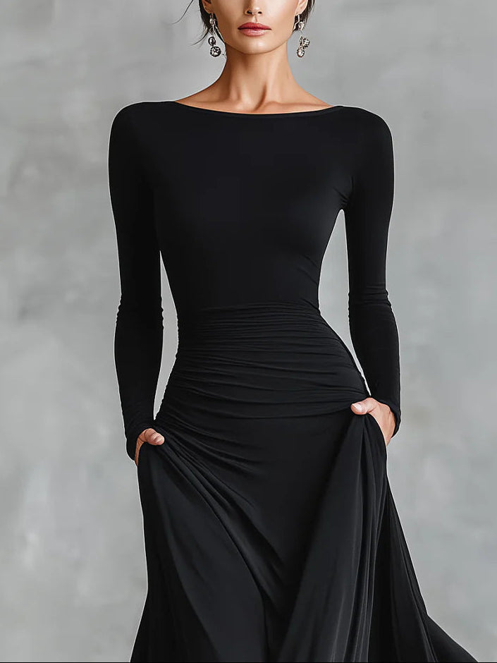Seraphina | Ruched Long Sleeve Maxi Dress