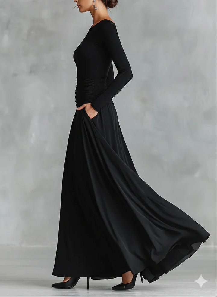 Seraphina | Ruched Long Sleeve Maxi Dress