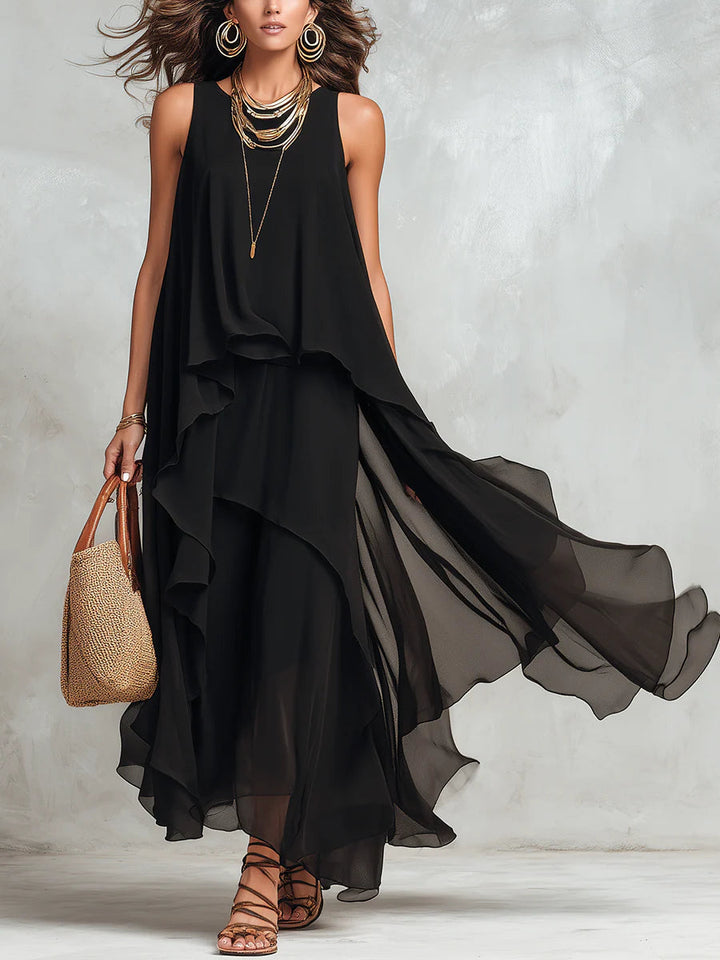 Sienna | Layered Chiffon Maxi Dress