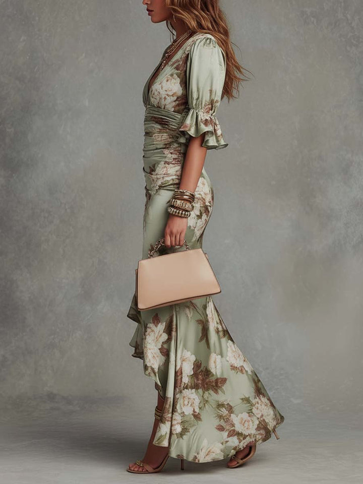 Anastasia | Floral Ruched Maxi Dress