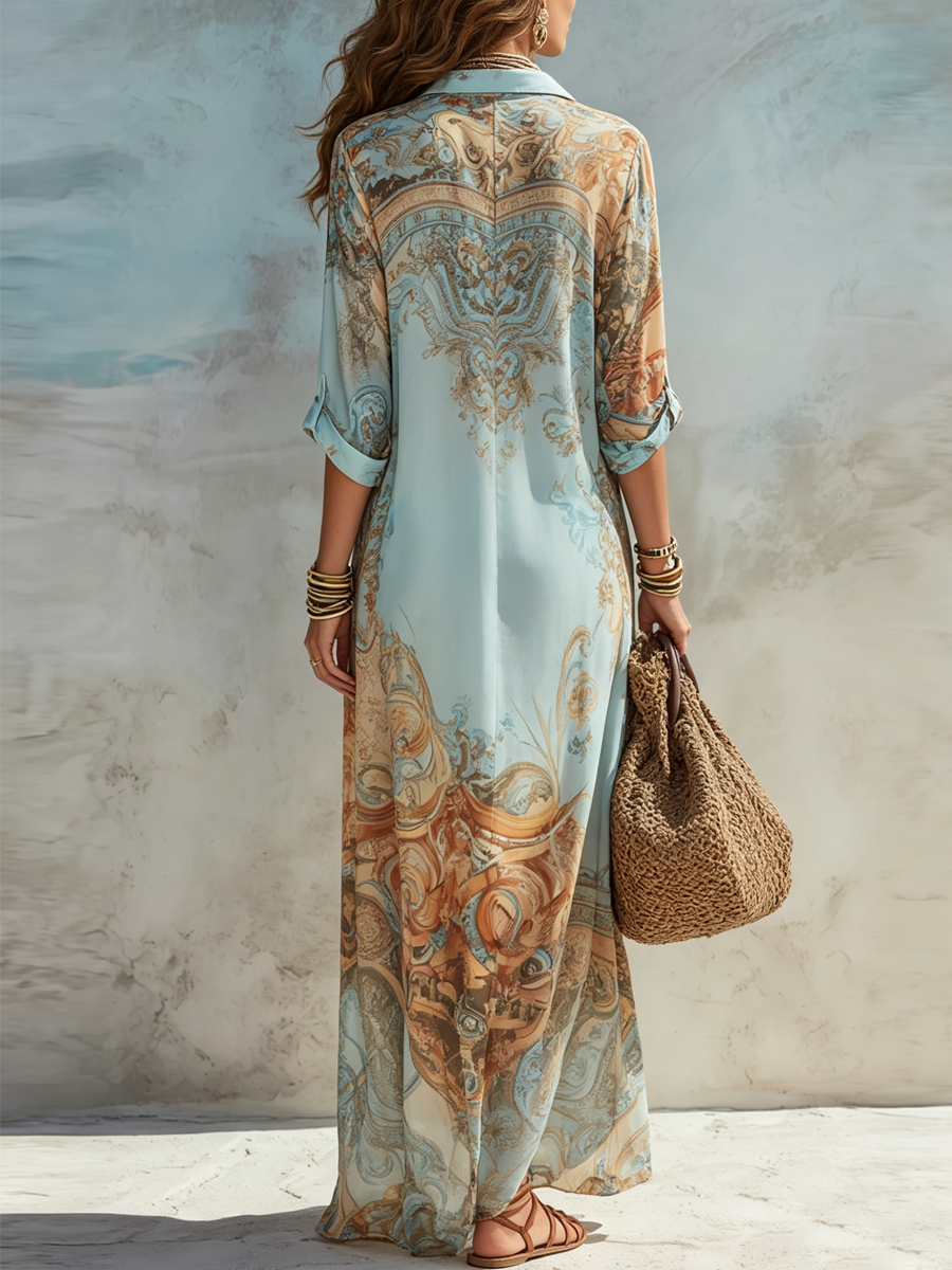 ELVENA™ | Bohemian Paisley Maxi Dress