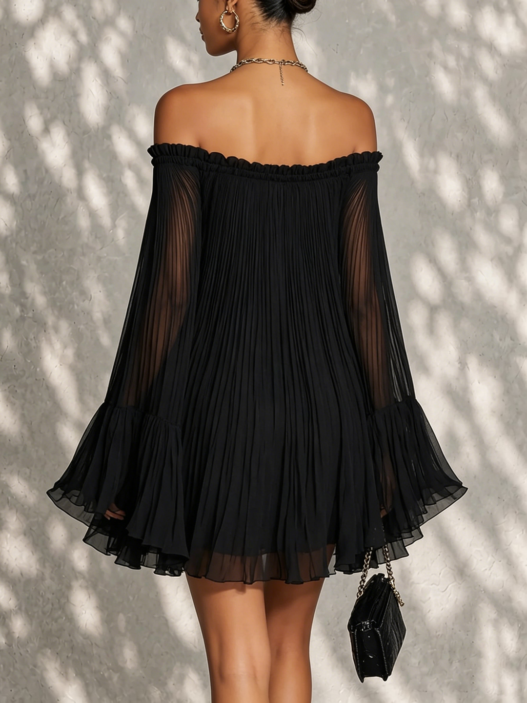 Miriana | Pleated Off-Shoulder Mini Dress
