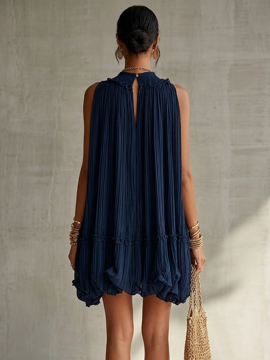 Camilla | Pleated Chiffon Mini Dress