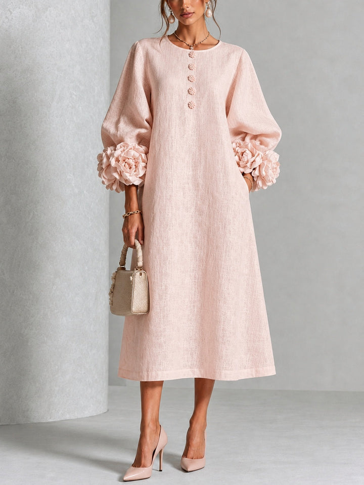 Florence | Floral Cuff Midi Dress