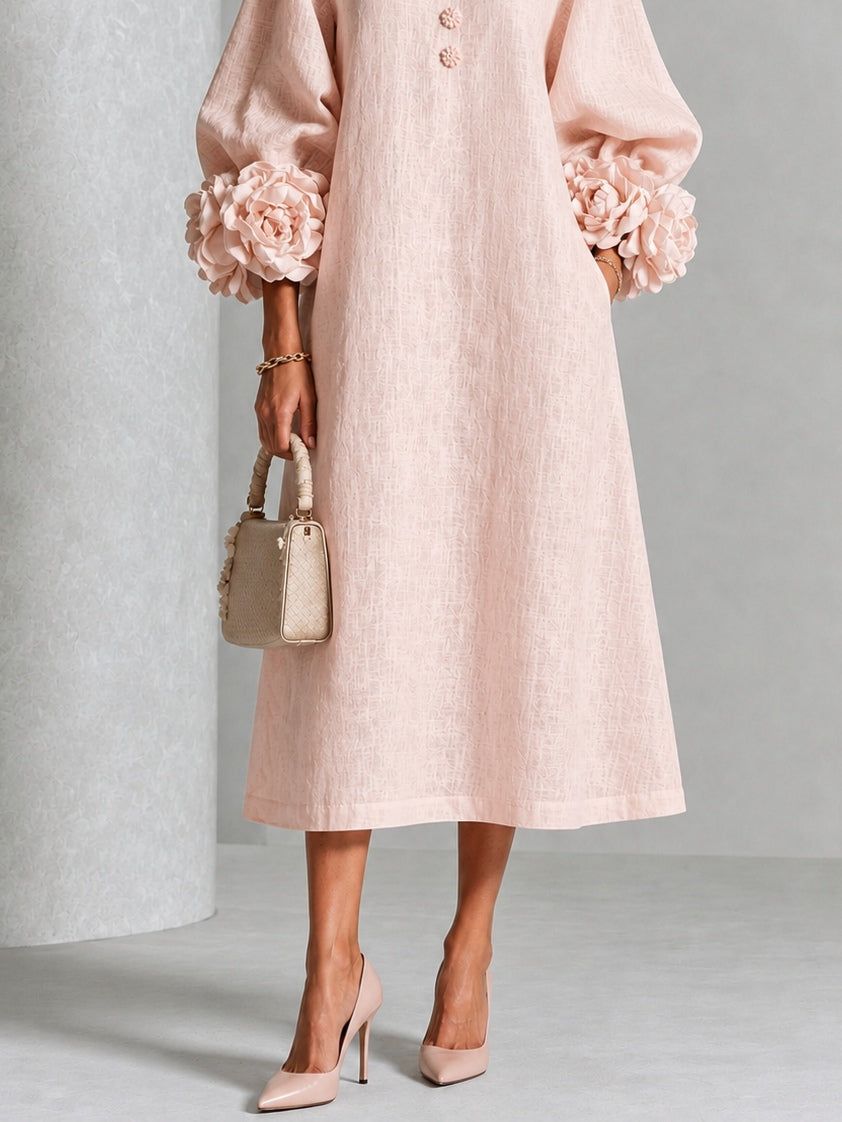 Florence | Floral Cuff Midi Dress