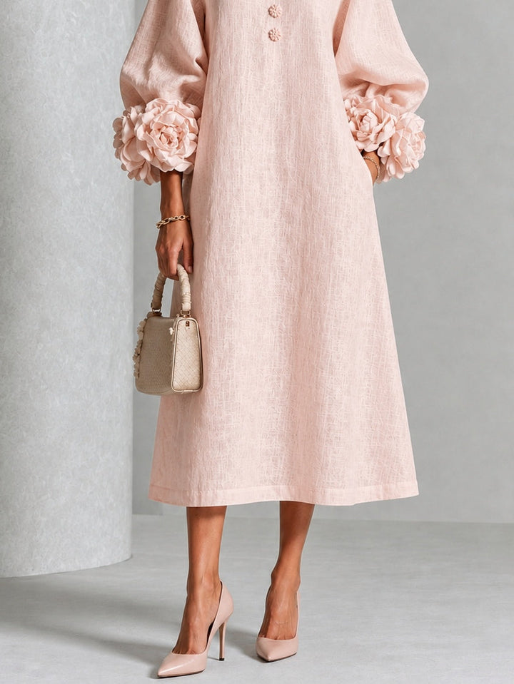 Florence | Floral Cuff Midi Dress