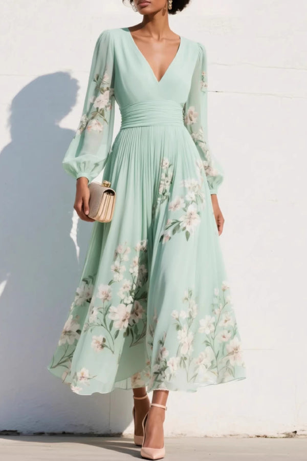 Elodie | Floral V-Neck Maxi Dress
