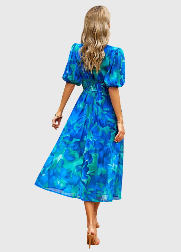 Natalie™ | Flattering Floral Midi Dress