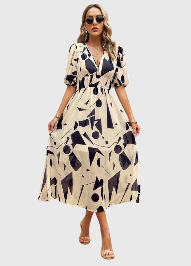 Natalie™ | Flattering Floral Midi Dress