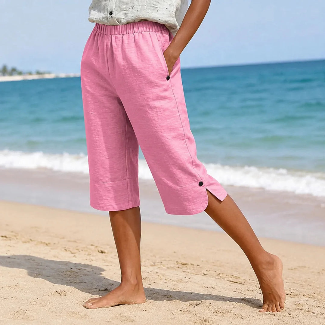 Marelia – Breathable Linen-Look Summer Capri Pants for Women