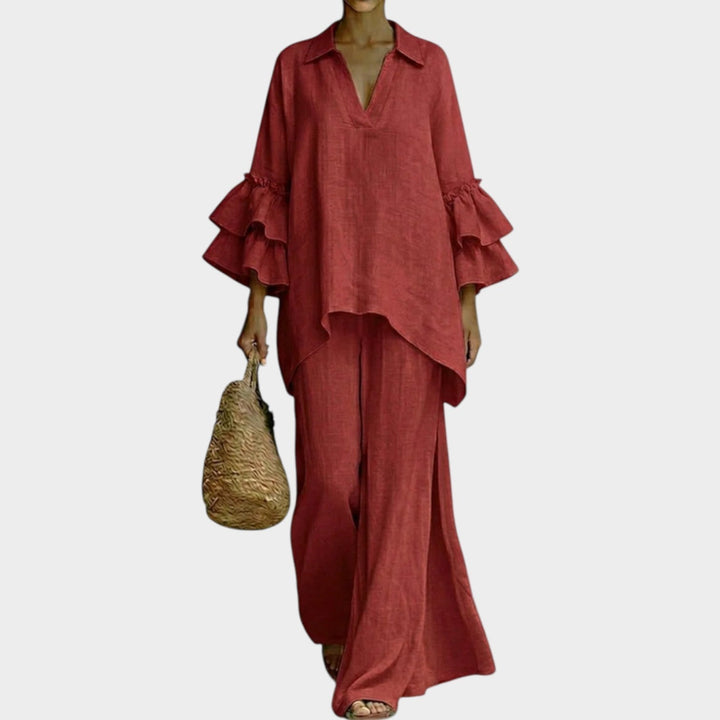 Amélie | Ruffle Sleeve Two-Piece Set