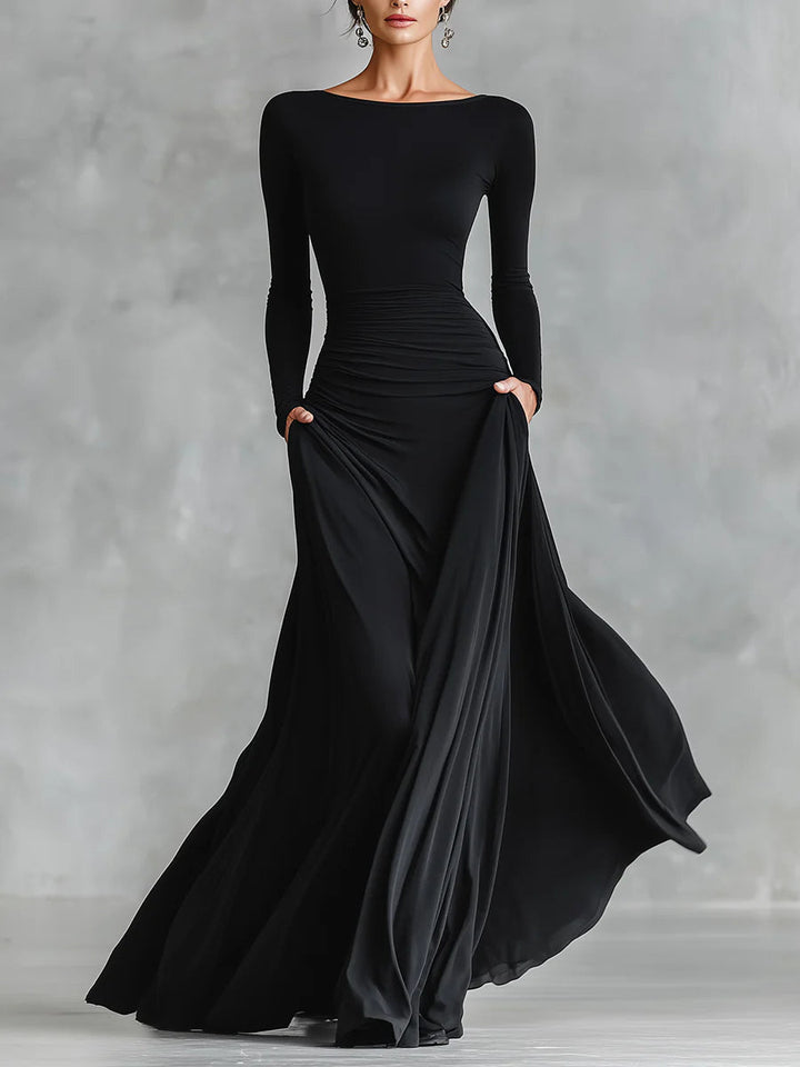 Seraphina | Ruched Long Sleeve Maxi Dress