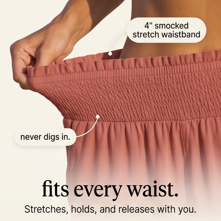 Breesa – Smocked High-Waist Summer Pants
