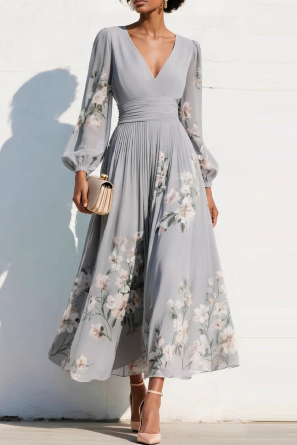 Elodie | Floral V-Neck Maxi Dress