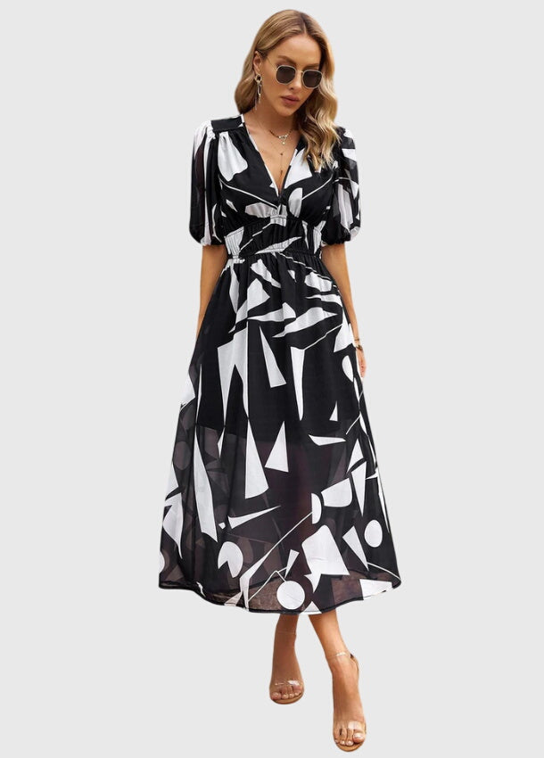 Natalie™ | Flattering Floral Midi Dress
