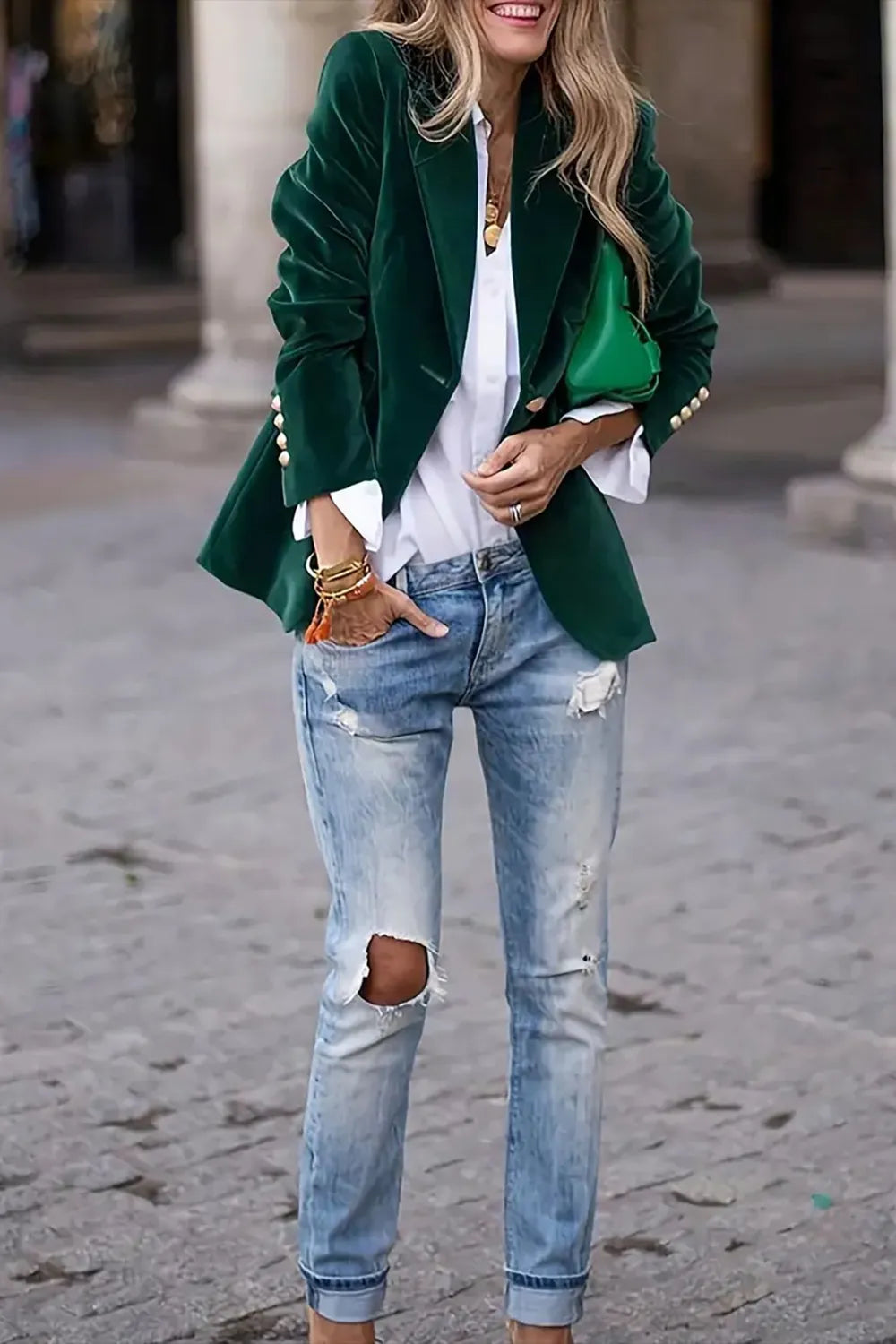 Reese | One-Button Lapel Collar Blazer